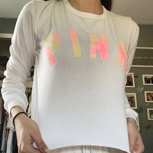 Cropped long sleeve top